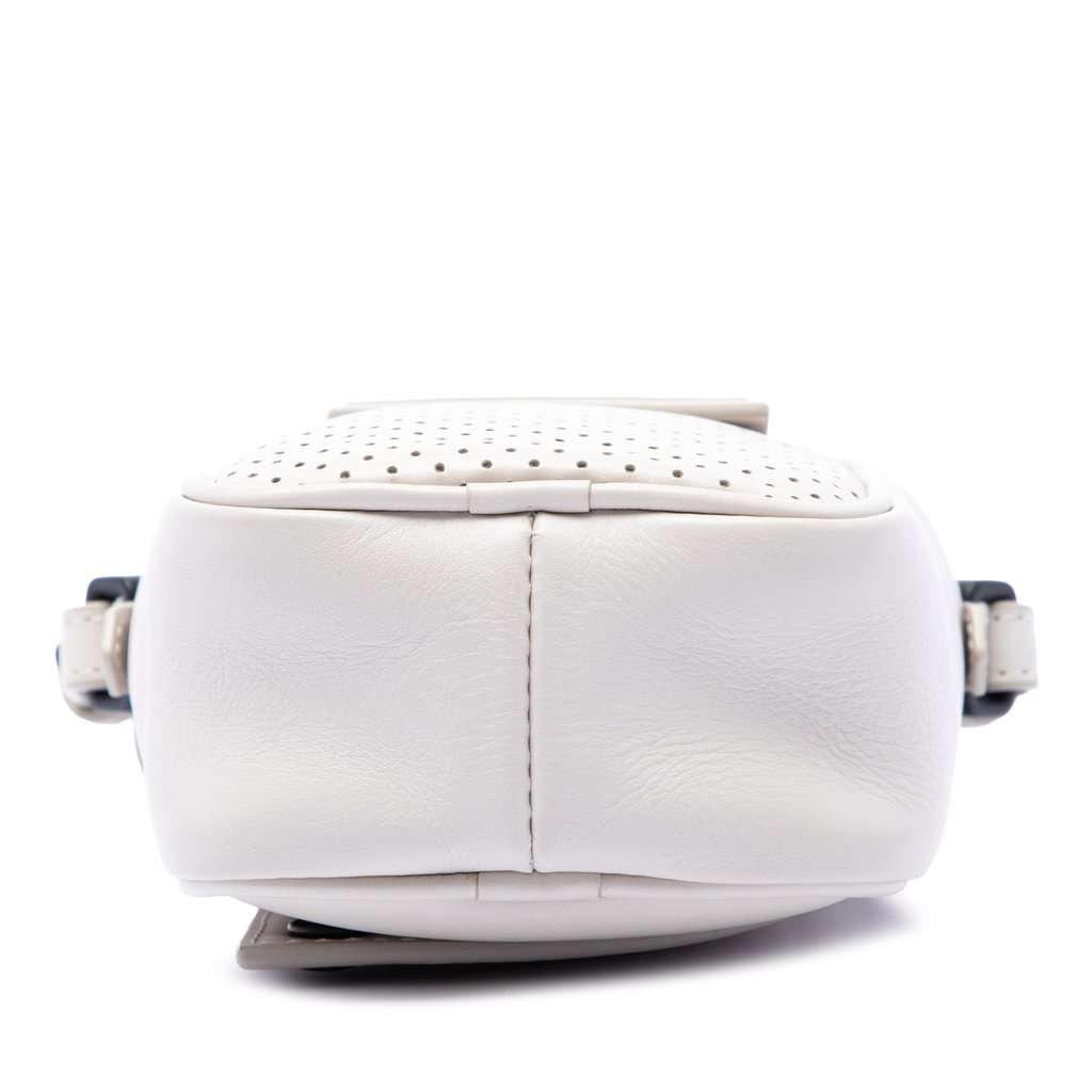 Bottega Veneta Perforated Calfskin Leggero Crossbody White Leather Very good - Inside View