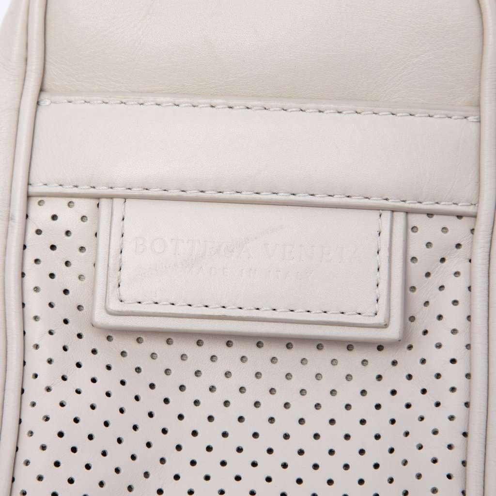Bottega Veneta Perforated Calfskin Leggero Crossbody White Leather Very good - Box View