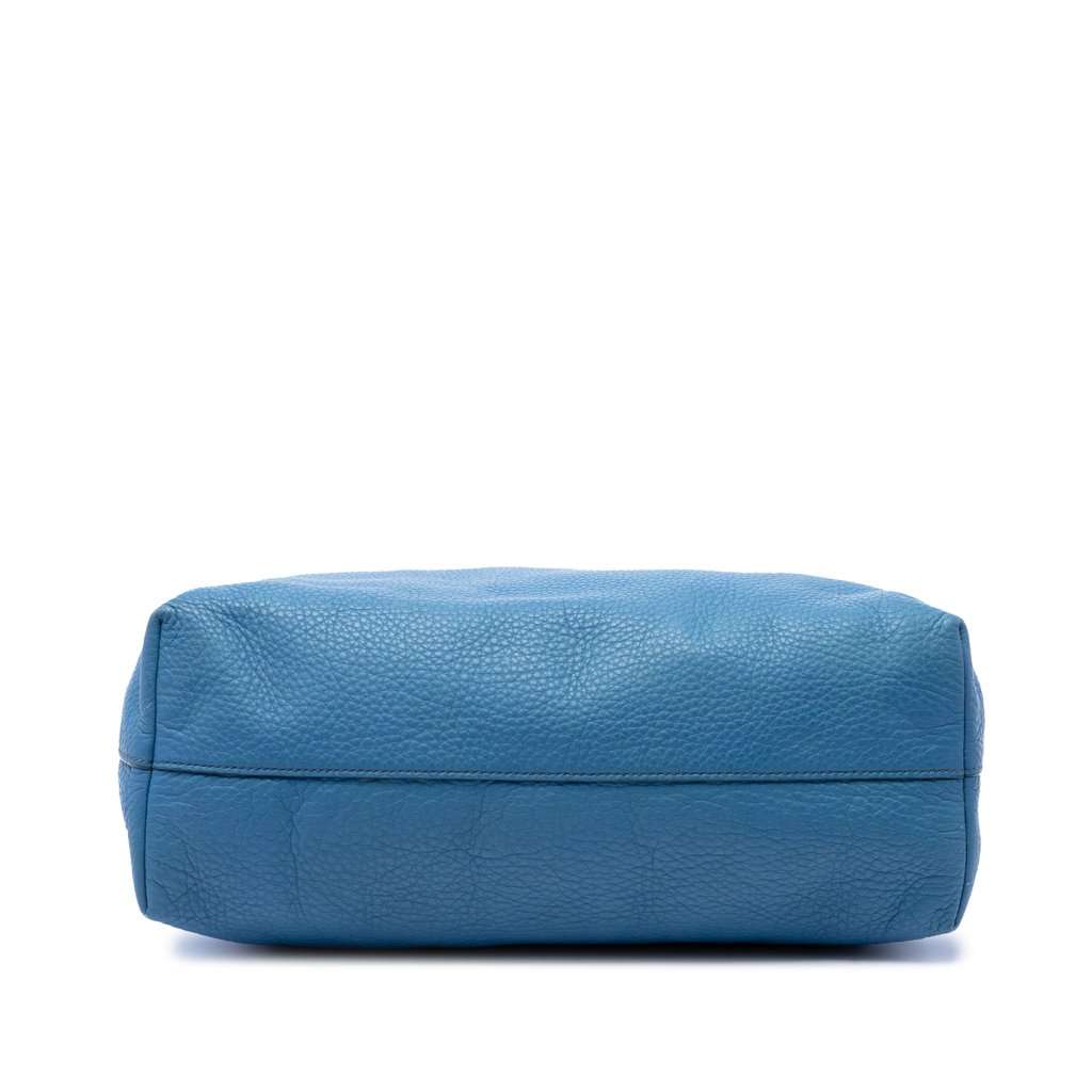 Prada Vitello Daino Open Convertible Tote Blue Leather Very good - Inside View