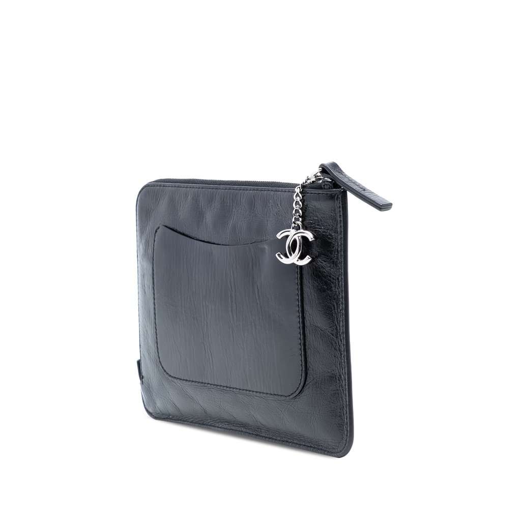 Chanel Aged Calfskin Votez Coco Clutch Black Leather Very good - Back View