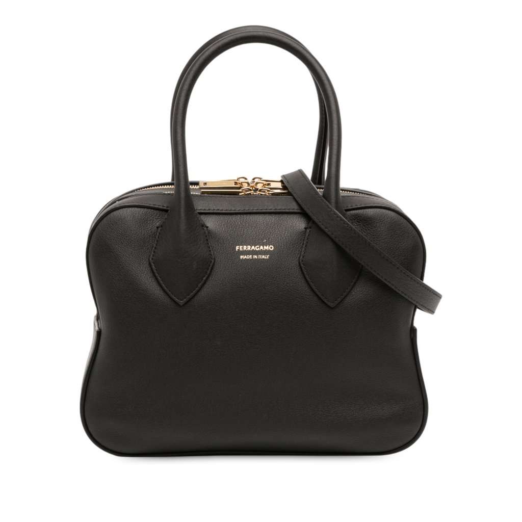 Salvatore Ferragamo Mini Leather Star Satchel Black Leather Very good condition - Front View