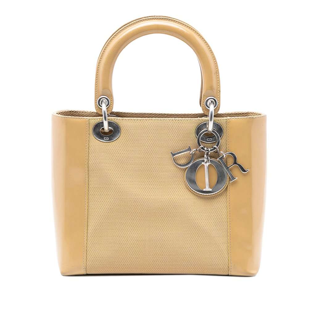 Dior Medium Canvas Lady Dior Beige Very good condition - Front View