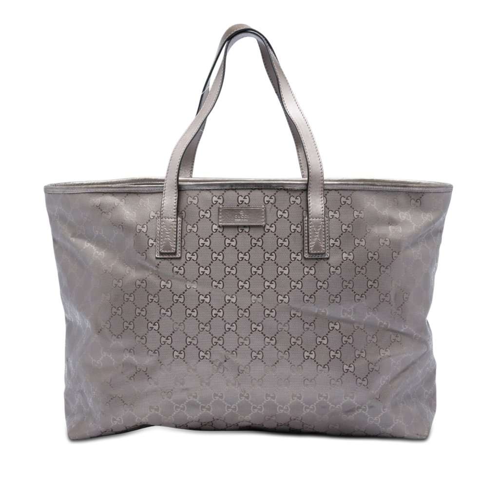 Gucci Large GG Imprime Tote Silver Very good - Front View
