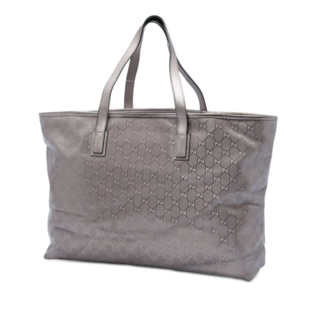 Gucci Large GG Imprime Tote Silver Very good - Back View