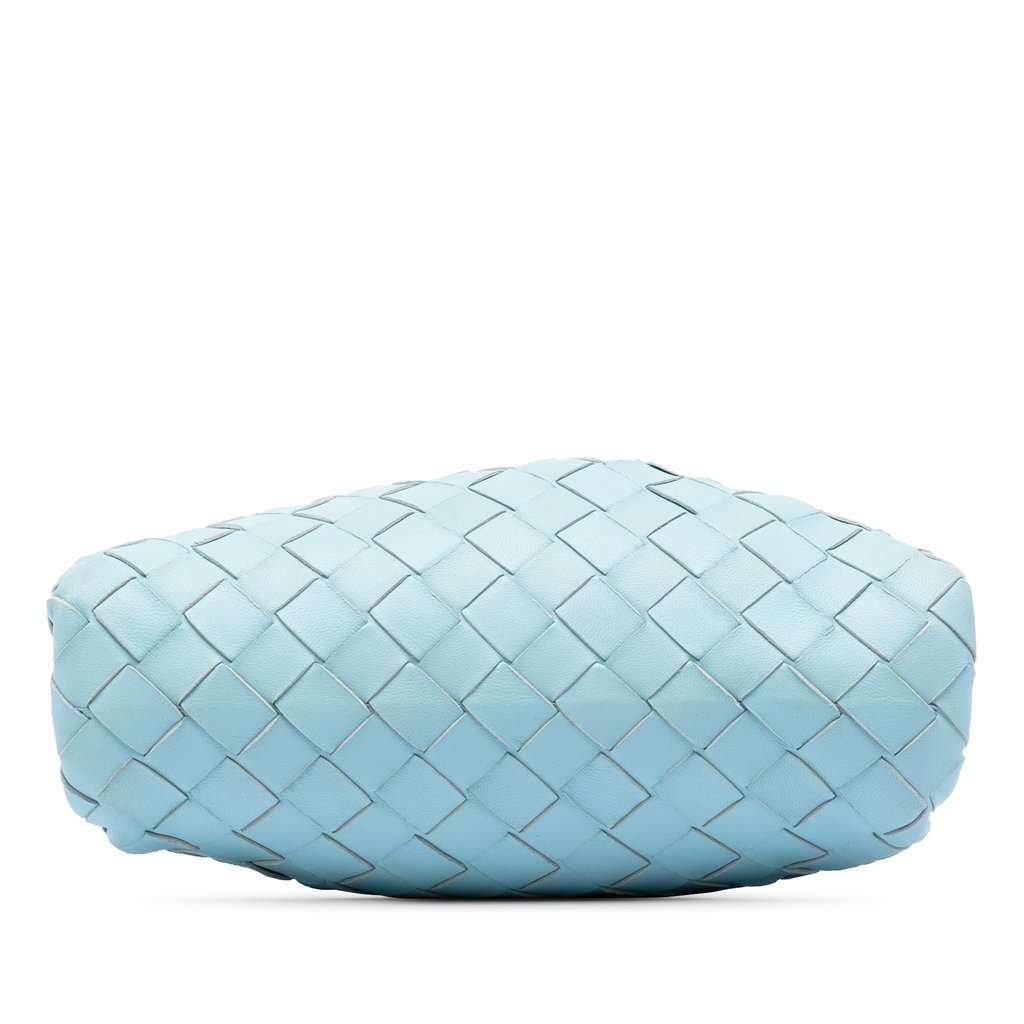 Bottega Veneta Nappa Intrecciato The Mini Pouch Crossbody Blue Leather Very good - Inside View