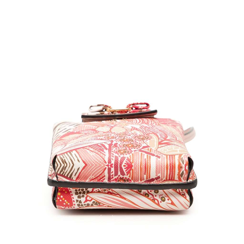 Salvatore Ferragamo Floral Printed Leather Vara Bow Phone Pouch Pink Leather Very good condition - Inside View