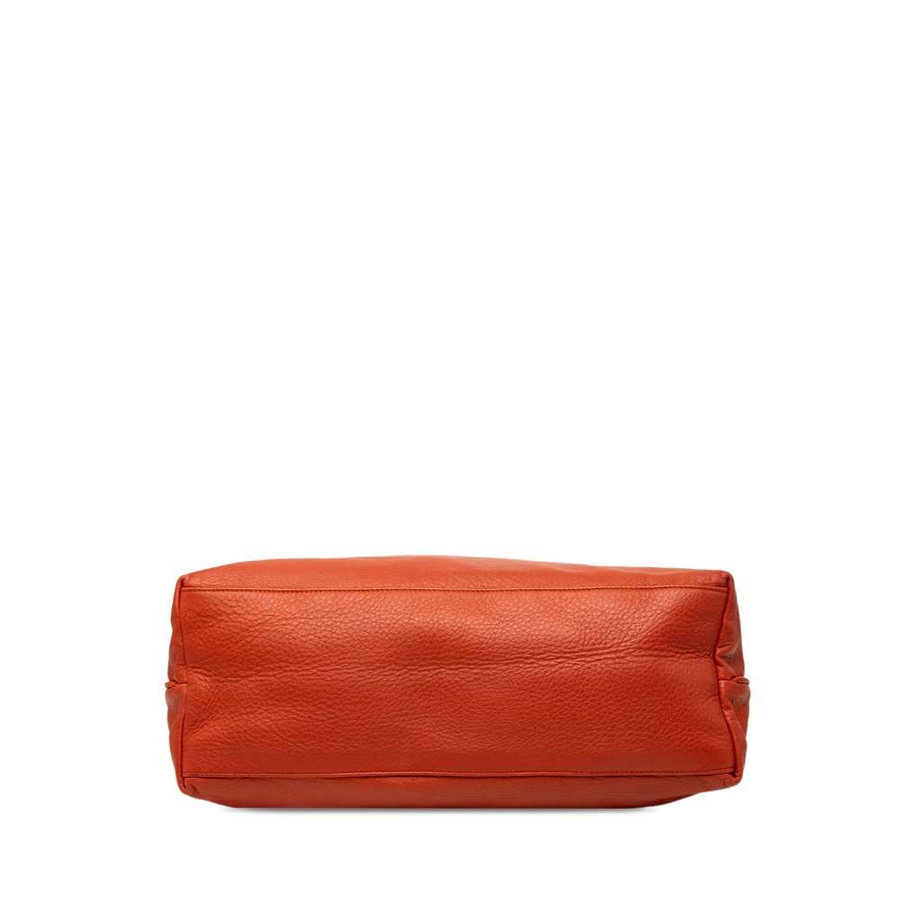 Gucci Calfskin Hip Bamboo Satchel Orange Leather Very good condition - Inside View