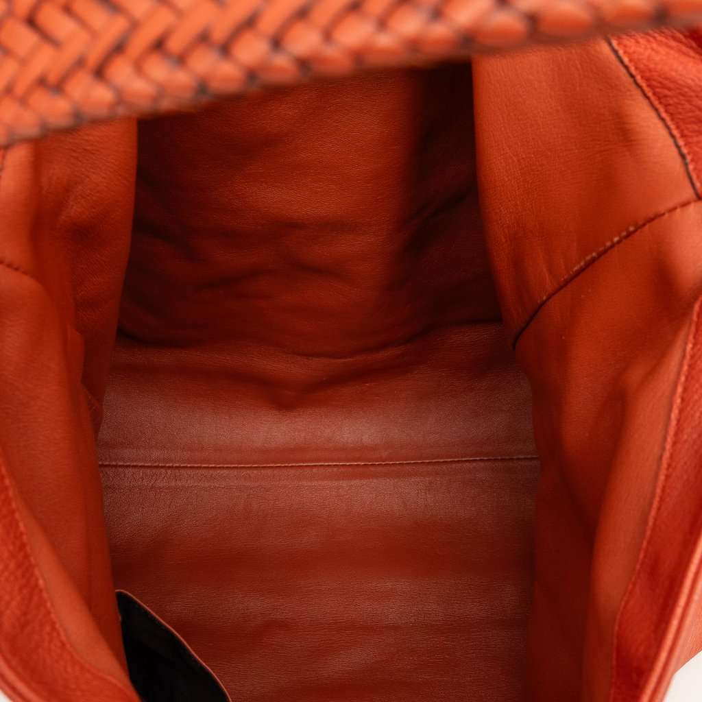 Gucci Calfskin Hip Bamboo Satchel Orange Leather Very good condition - Model View