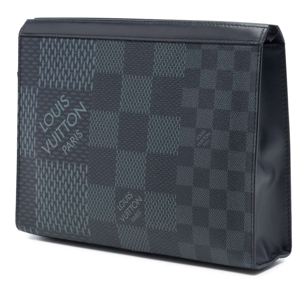 Louis Vuitton Damier Graphite 3D Pochette Voyage MM Black Very good - Back View