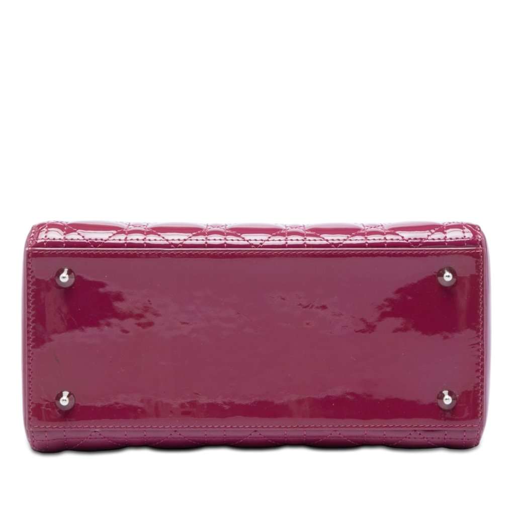 Dior Medium Patent Cannage Lady Dior Pink Leather Very good condition - Inside View