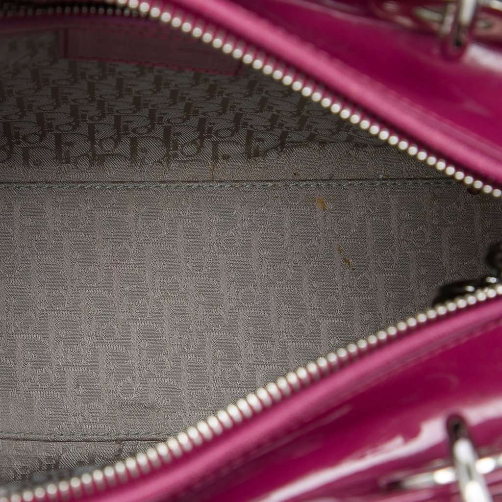 Dior Medium Patent Cannage Lady Dior Pink Leather Very good condition - Model View