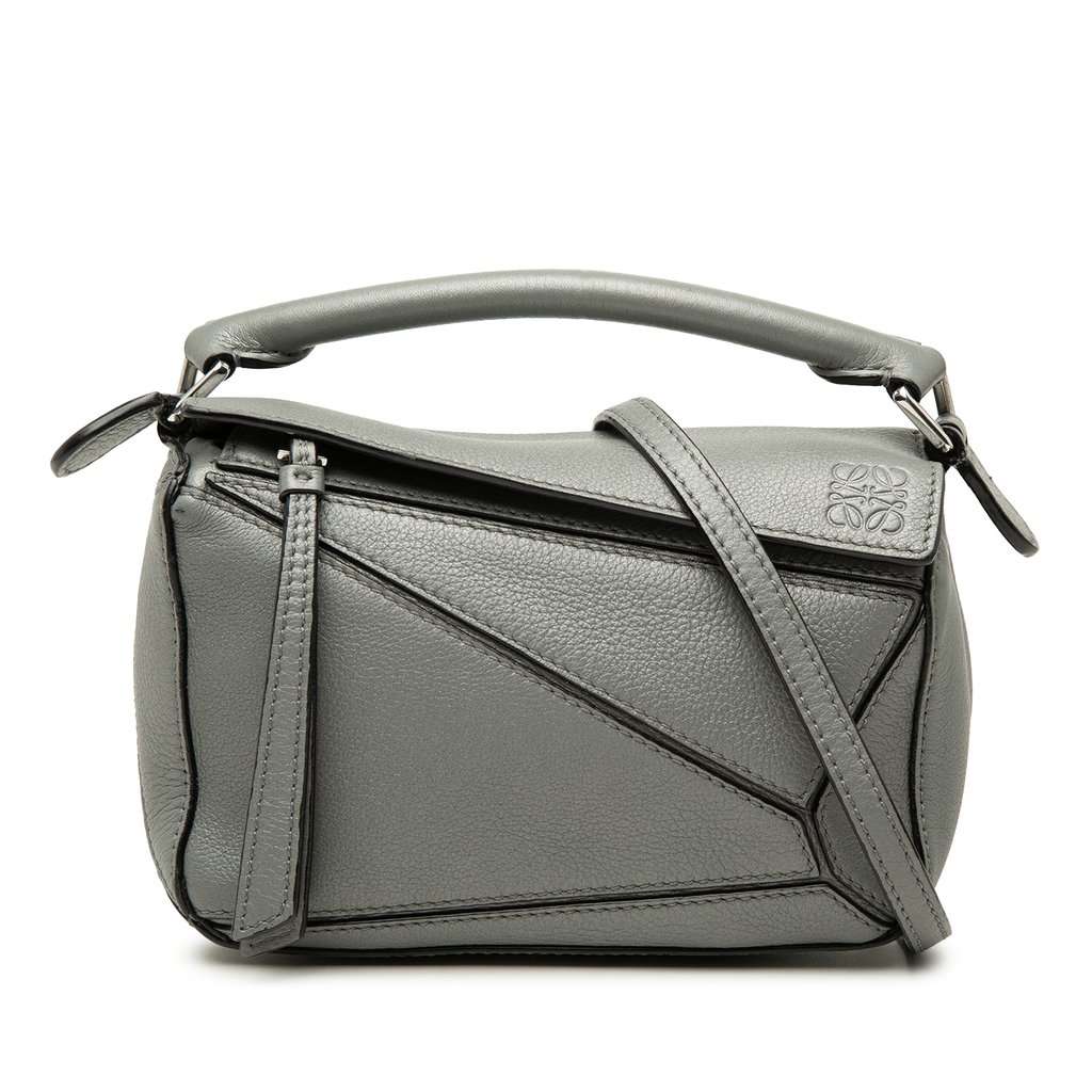 LOEWE Mini Calfskin Puzzle Satchel MultiColor Leather Very good - Front View