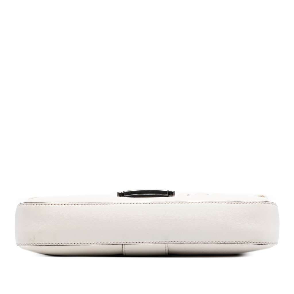 Fendi Whipstitch Leather Baguette Crossbody White Leather Very good - Inside View