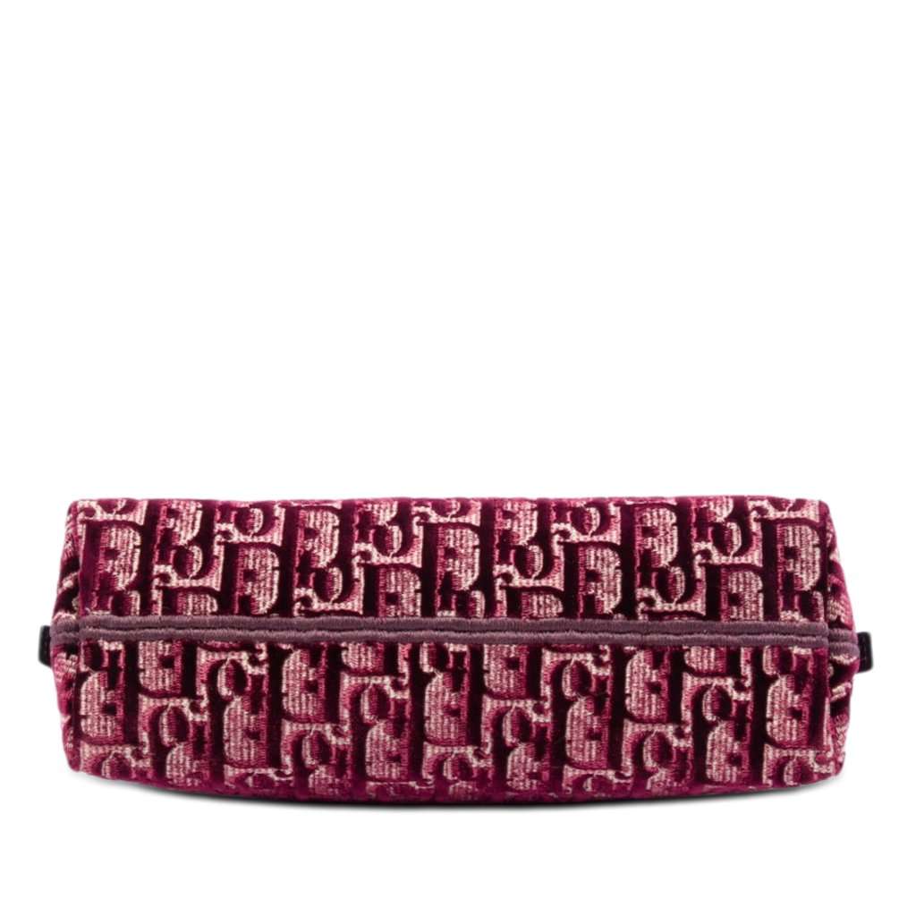 Dior Oblique Embroidered Velvet Cosmetic Pouch Red Very good - Inside View
