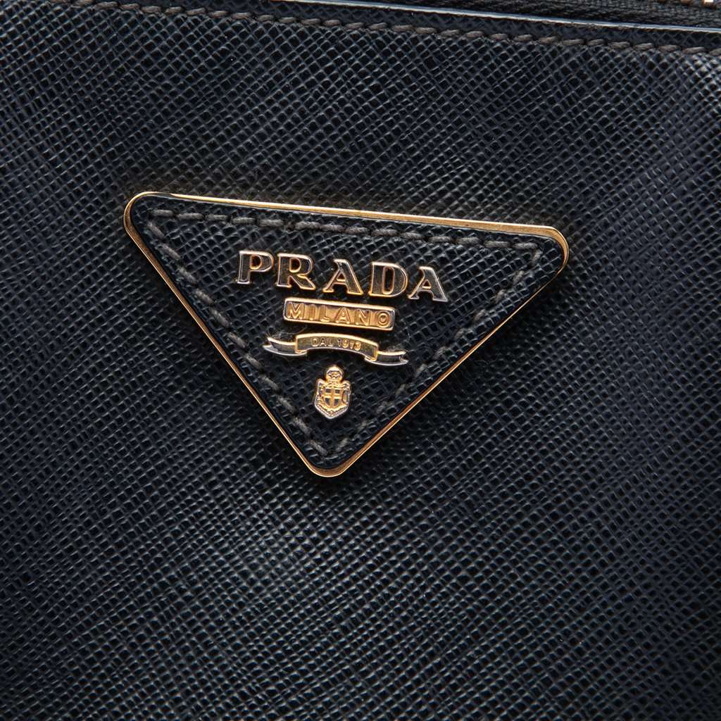 Prada Medium Saffiano Lux Promenade Satchel Black Leather Very good - Box View