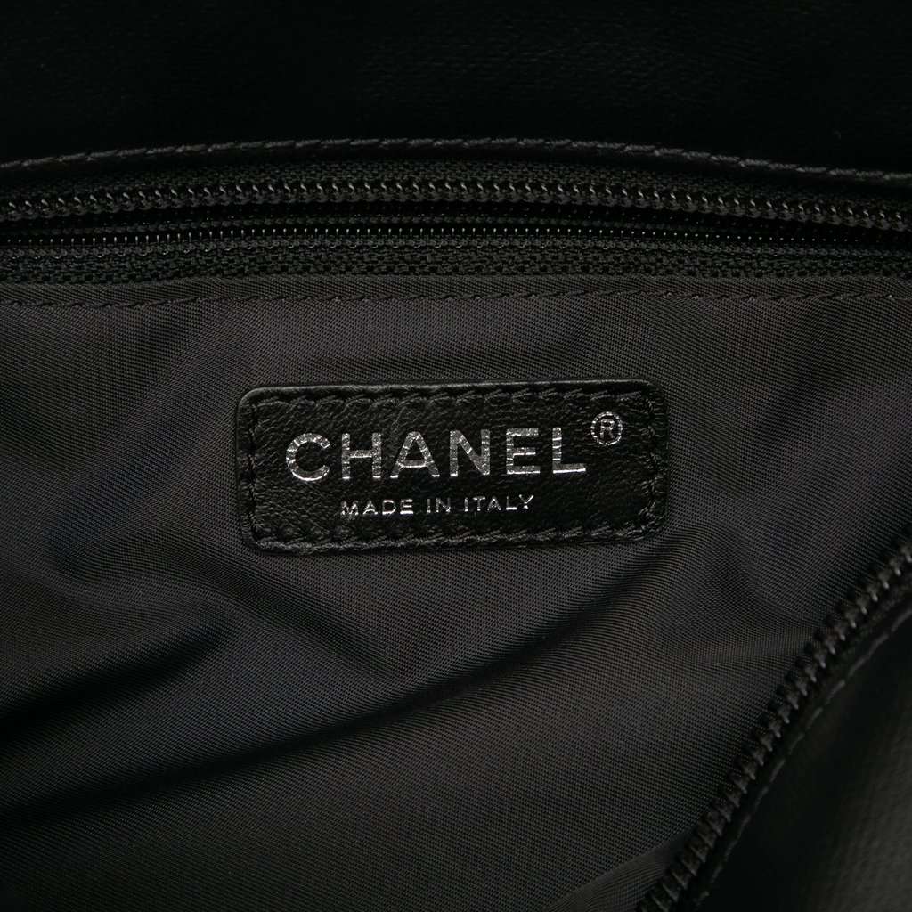 Chanel Small Quilted Coated Canvas Paris Biarritz Tote Black Very good - Box View