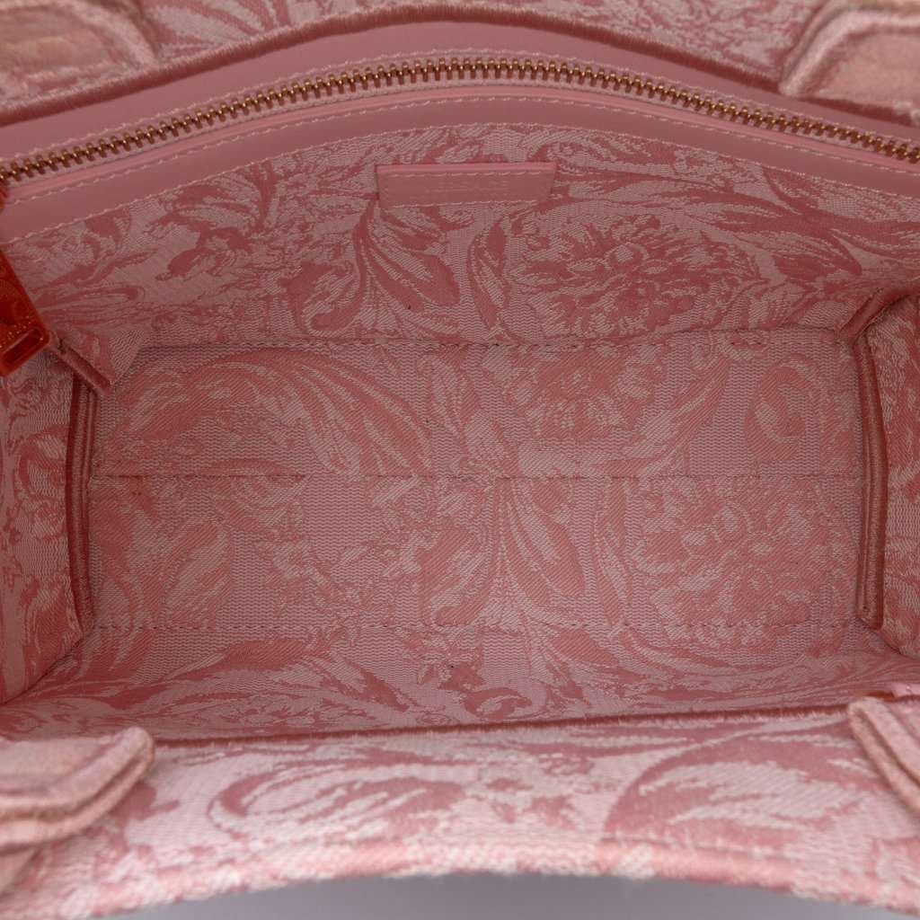 Versace Small Canvas Barocco Athena Tote Pink Very good - Model View