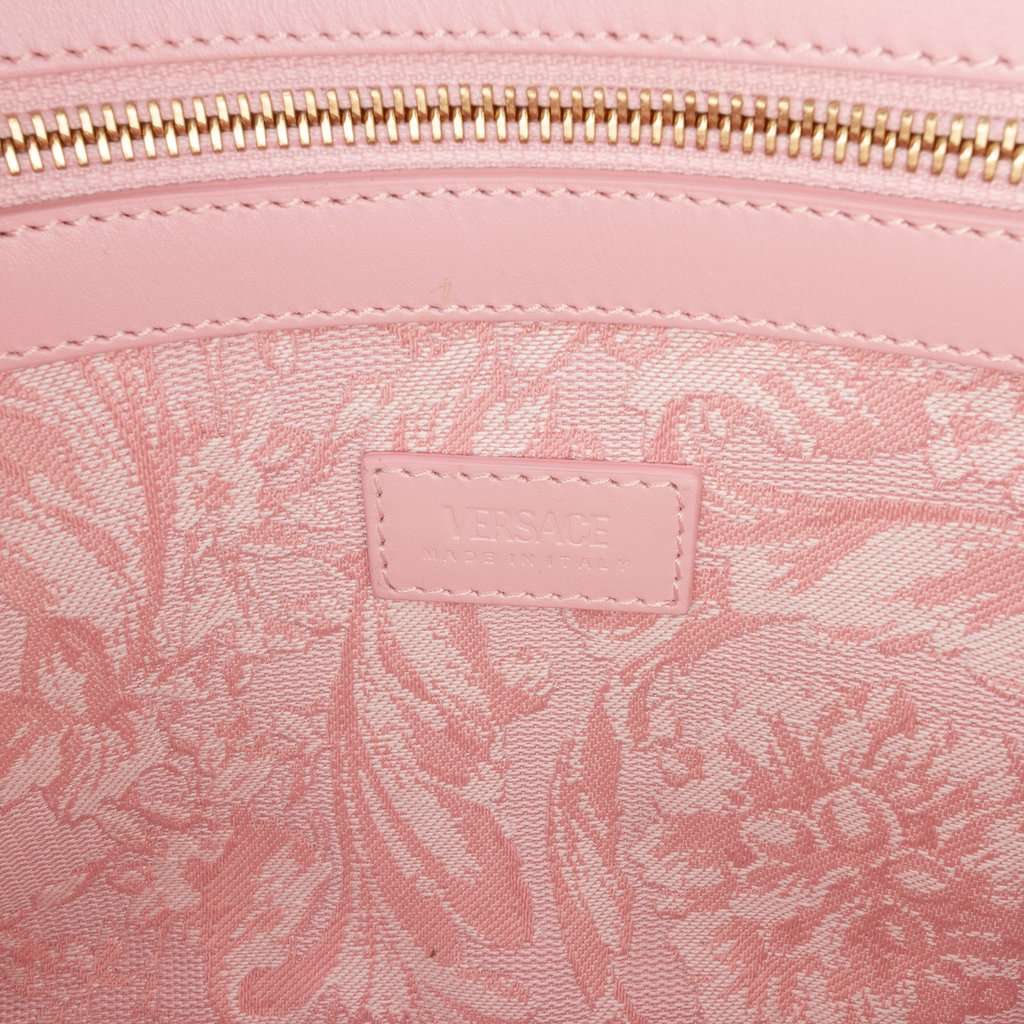 Versace Small Canvas Barocco Athena Tote Pink Very good - Box View