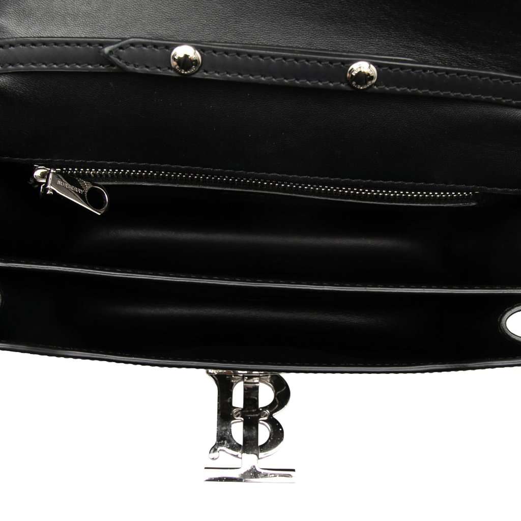 Burberry Small Smooth Calfskin Bambi TB Crossbody Black Leather Very good - Model View