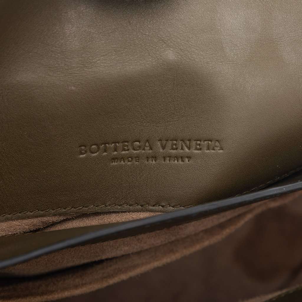 Bottega Veneta Medium Intrecciato Trimmed Nappa Piazza Satchel Brown Leather Very good condition - Box View