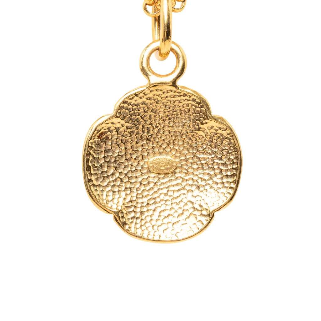Chanel CC Gold Plated Medallion Pendant Necklace Gold Metal Very good - Inside View
