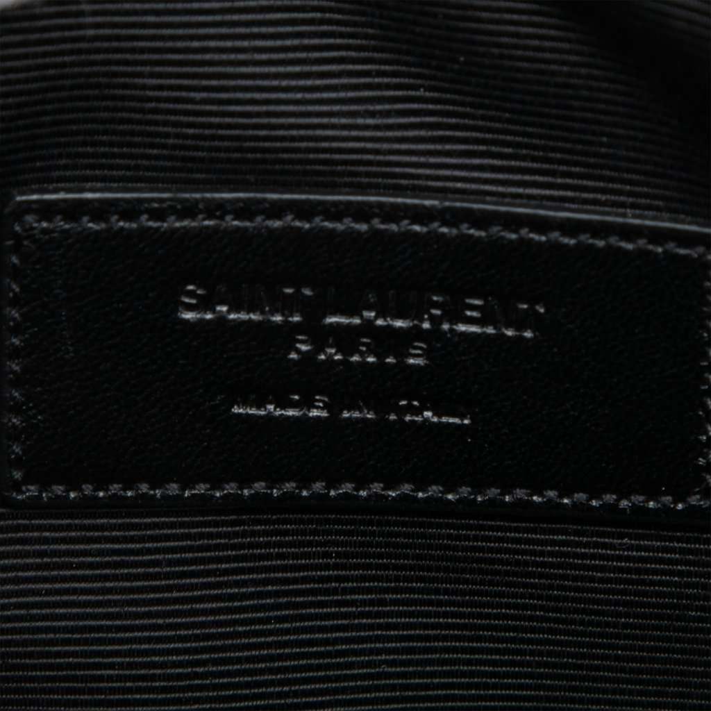 Saint Laurent Leather Zip Clutch Black Leather Very good - Box View