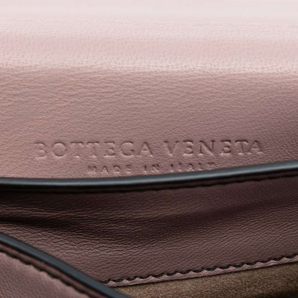 Bottega Veneta Small Nappa Intrecciato Runway Shoulder Bag Pink Leather Very good - Box View