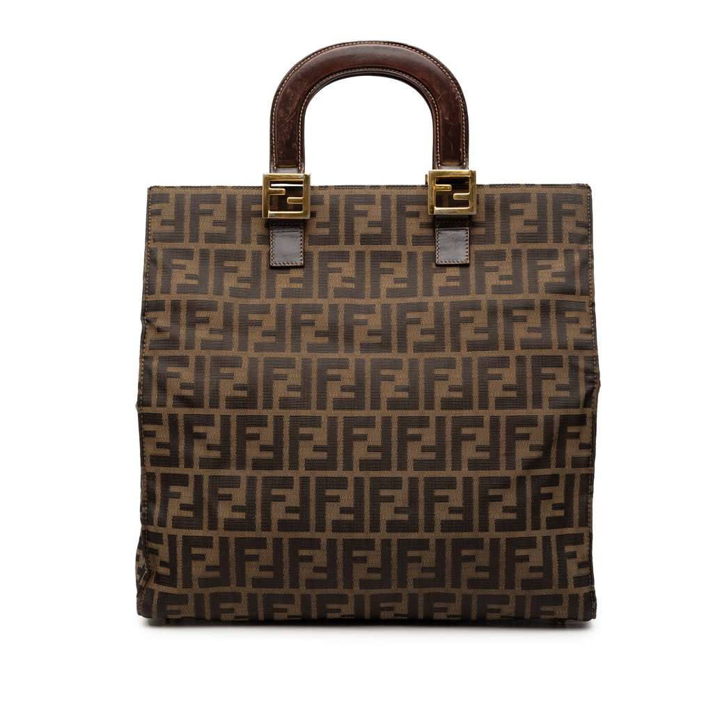 Fendi Zucca Canvas Twins Tote Brown Very good - Front View
