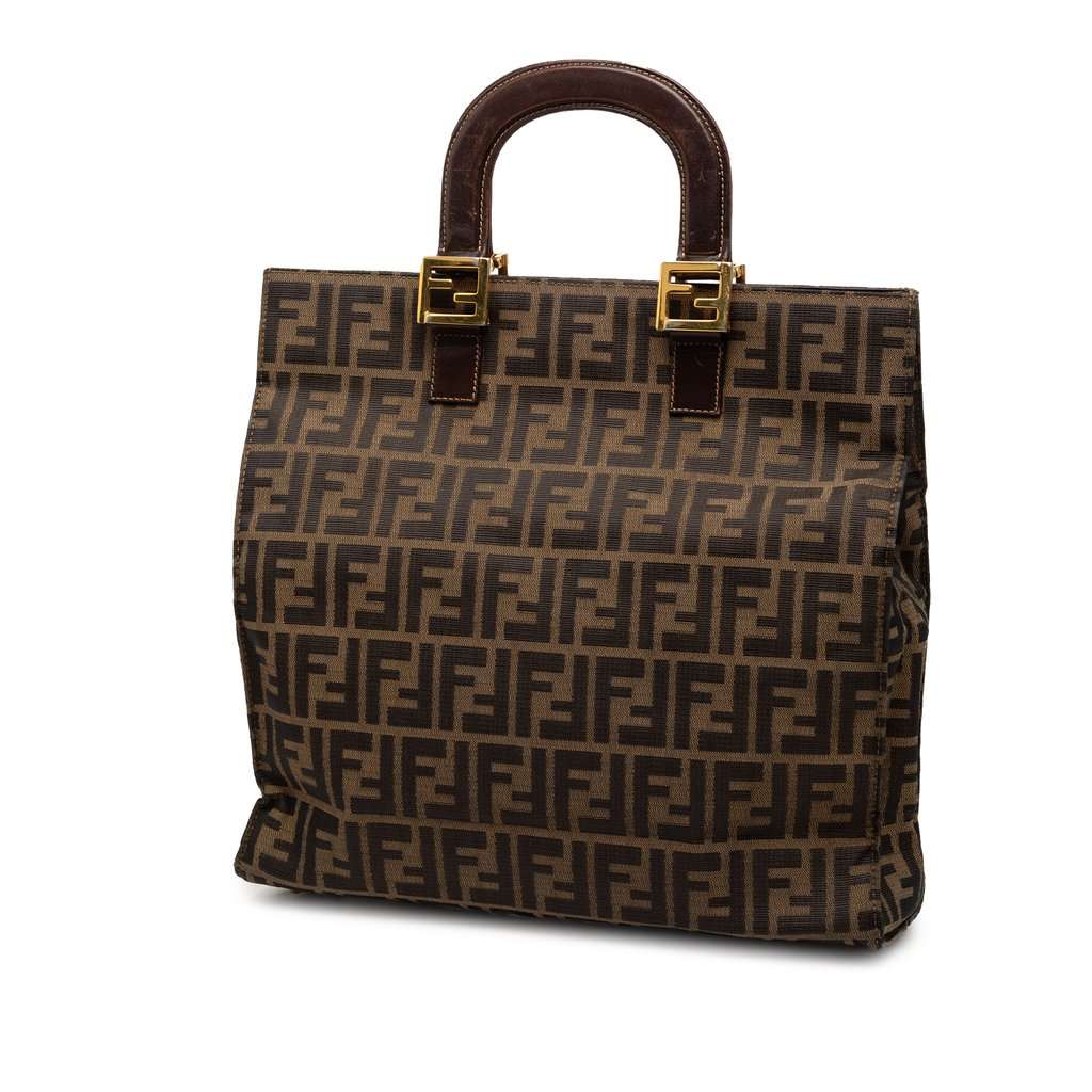 Fendi Zucca Canvas Twins Tote Brown Very good - Back View