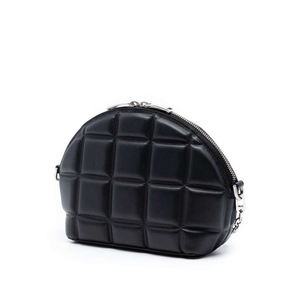 Bottega Veneta Mini Padded Nappa Half Moon Chain Crossbody Black Leather Very good condition - Back View