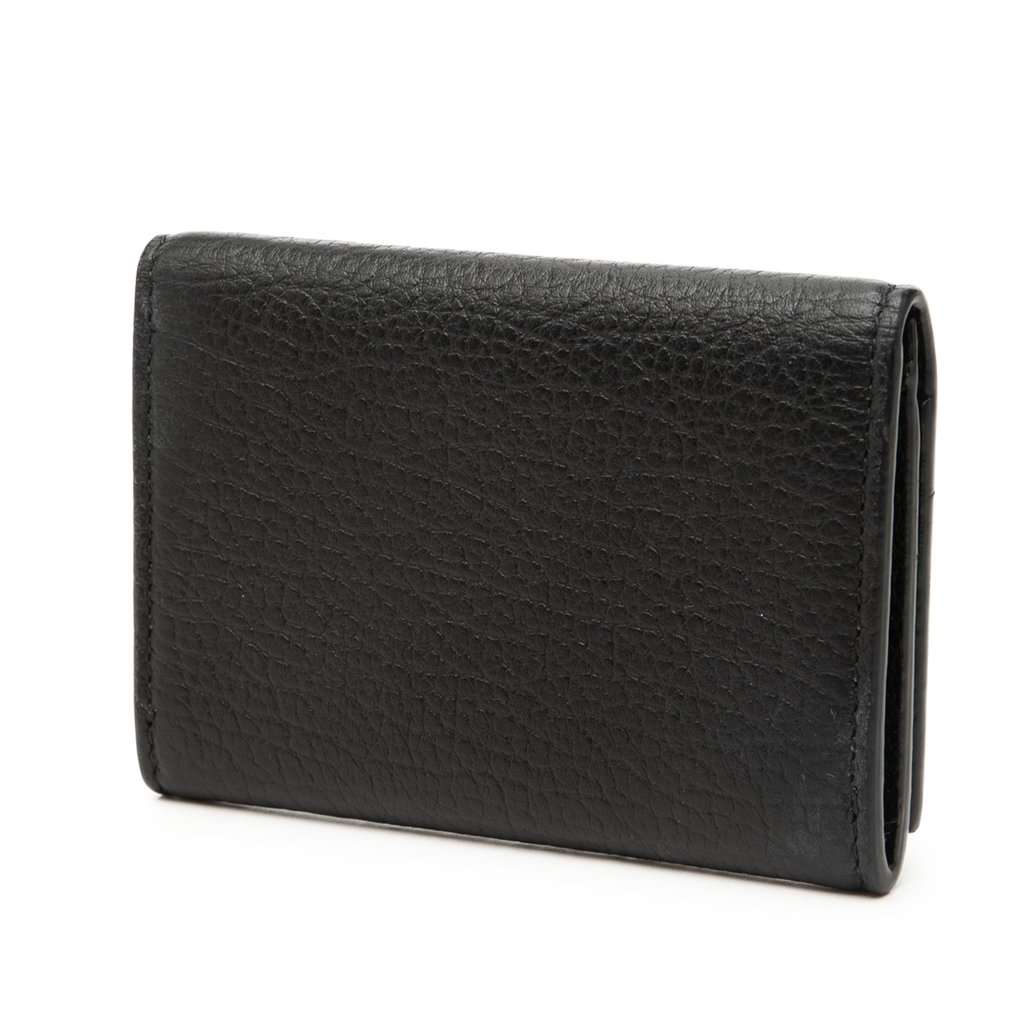 Gucci GG Marmont Calfskin Card Case Black Leather Very good - Back View