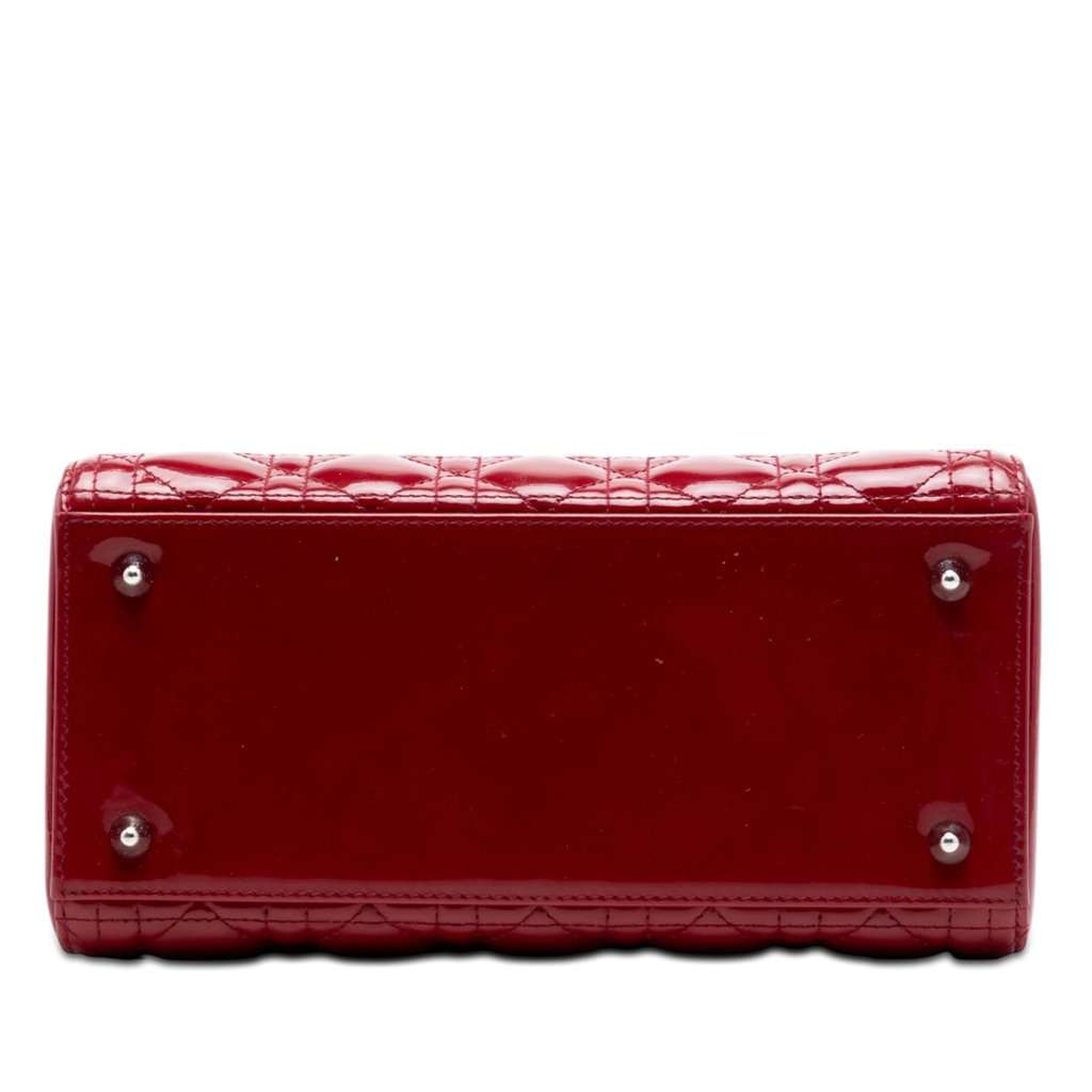 Dior Medium Patent Cannage Lady Dior Red Leather Very good condition - Inside View