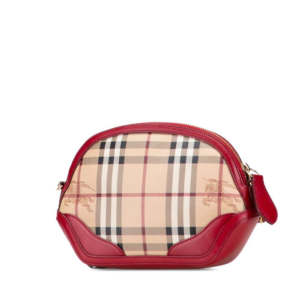 Burberry Mini Haymarket Check Coated Canvas Orchard Crossbody Beige Very good condition - Back View