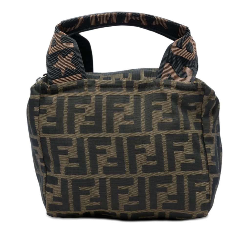 Fendi Mini Zucca Canvas Handbag Brown Very good - Front View