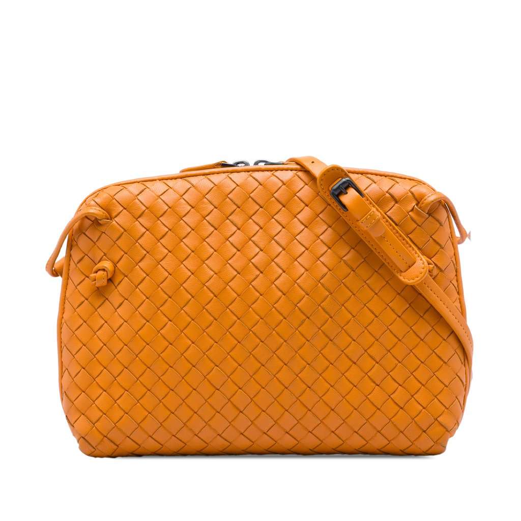 Bottega Veneta Nappa Intrecciato Nodini Crossbody Orange Leather Very good - Front View