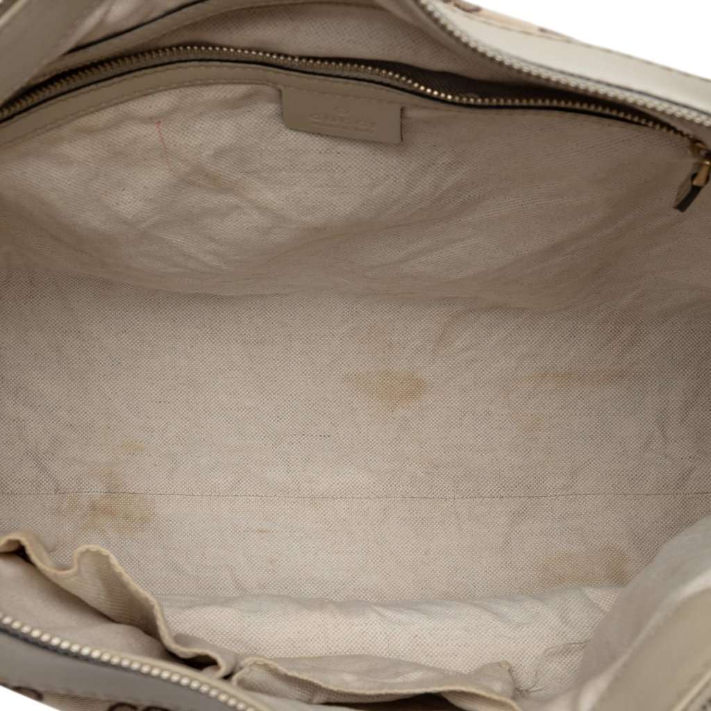 Gucci GG Canvas Web Mayfair Satchel Beige Very good - Model View