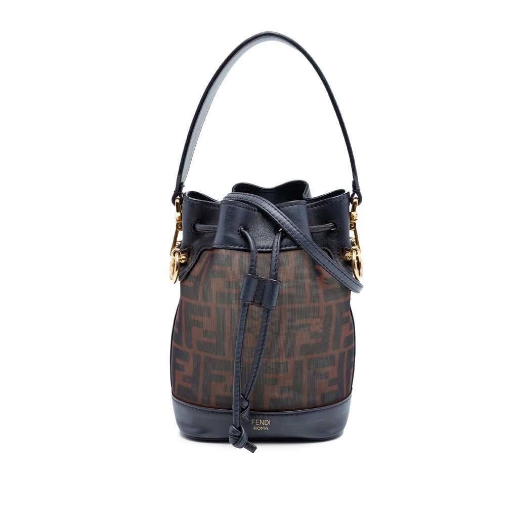Fendi Mini Zucca Mesh Mon Tresor Bucket Bag Brown Very good condition - Front View