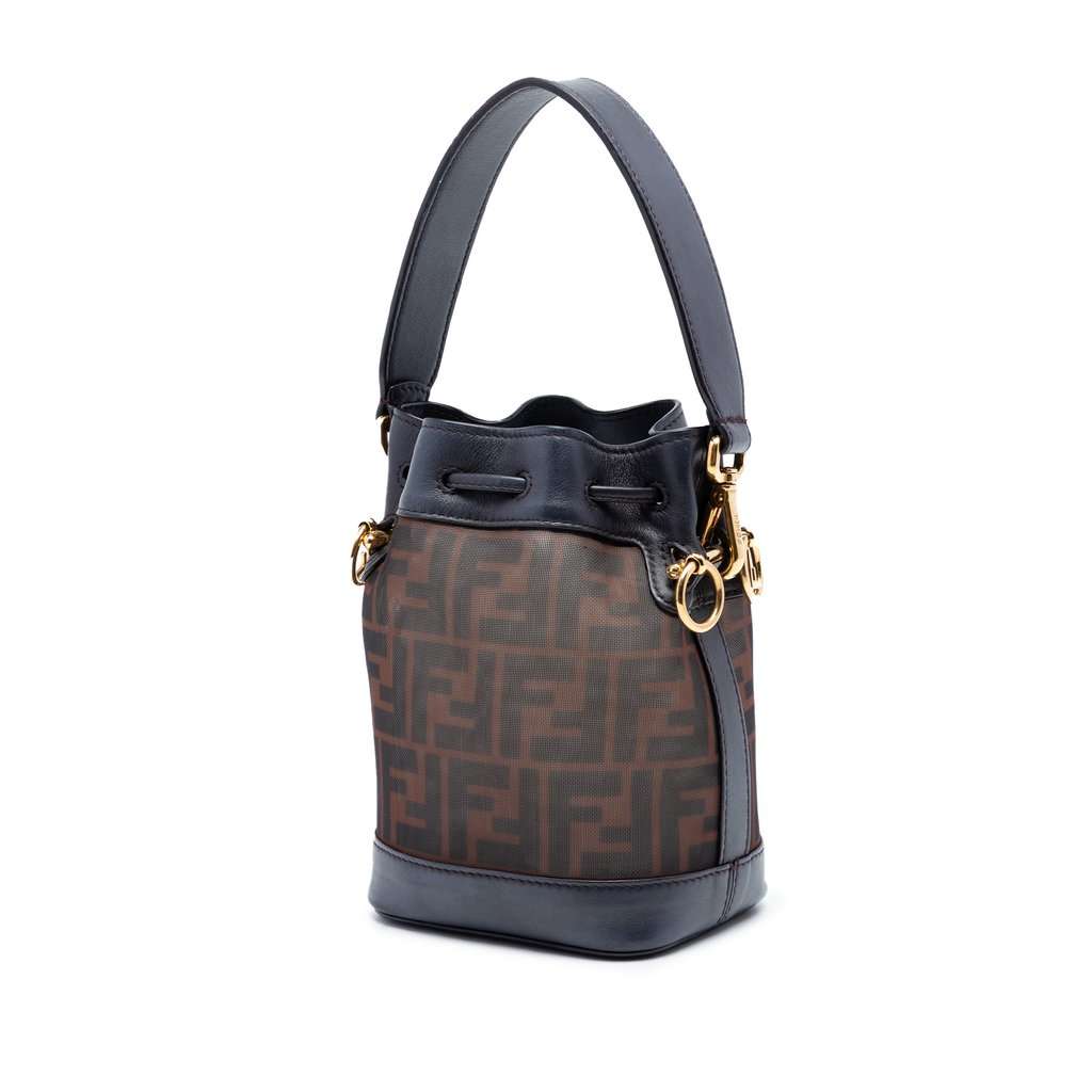 Fendi Mini Zucca Mesh Mon Tresor Bucket Bag Brown Very good condition - Back View