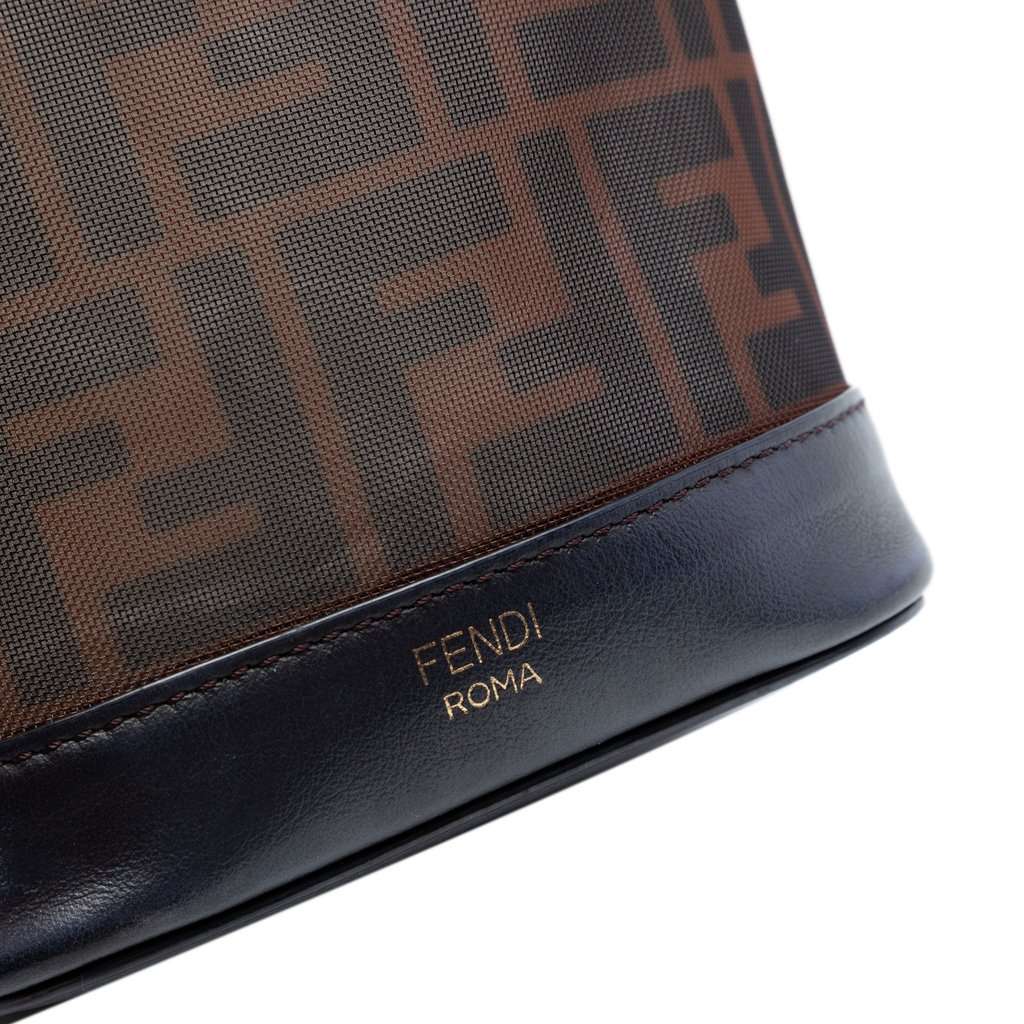 Fendi Mini Zucca Mesh Mon Tresor Bucket Bag Brown Very good condition - Box View