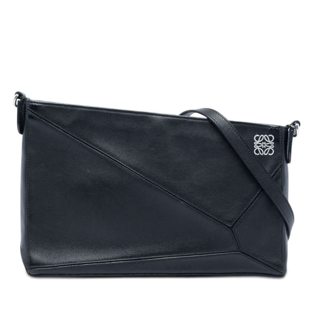 LOEWE Leather Puzzle Pochette Black Leather Very good - Front View
