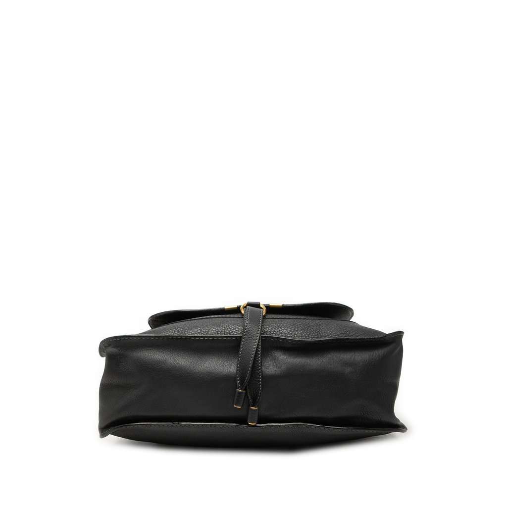 Chloé Medium Leather Marcie Satchel Black Leather Good - Inside View