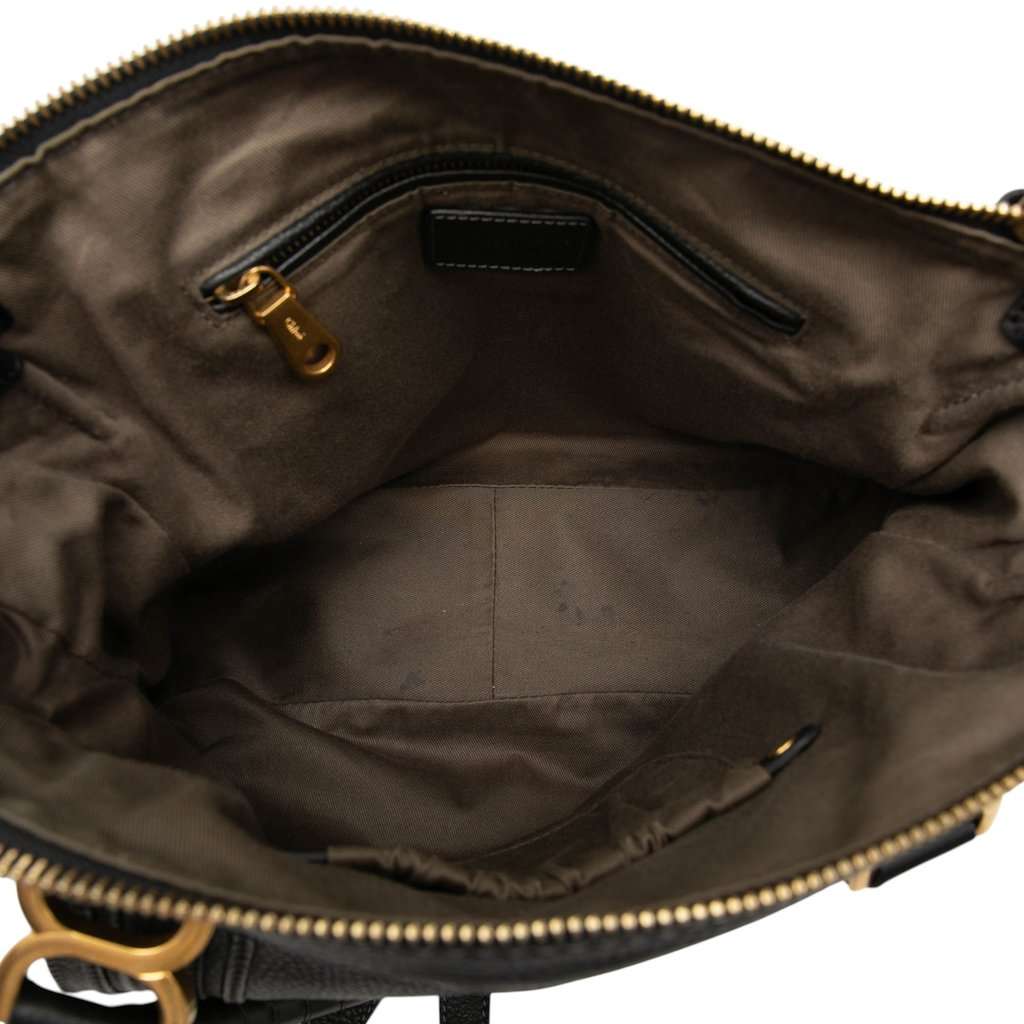 Chloé Medium Leather Marcie Satchel Black Leather Good - Model View