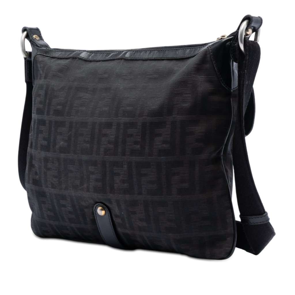 Fendi Zucca Canvas Chef Zip Crossbody Brown Very good - Back View
