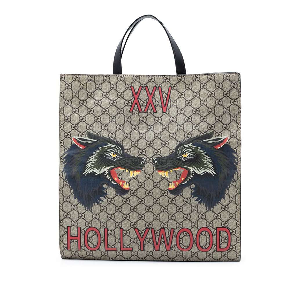 Gucci GG Supreme Wolf Tote Beige Very good - Front View
