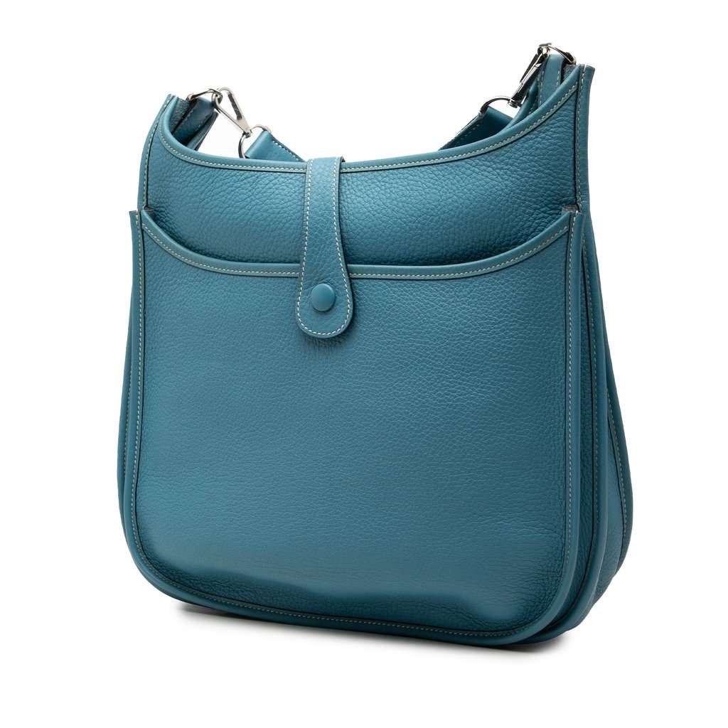 Hermès Clemence Evelyne II 29 Blue Leather Very good - Back View