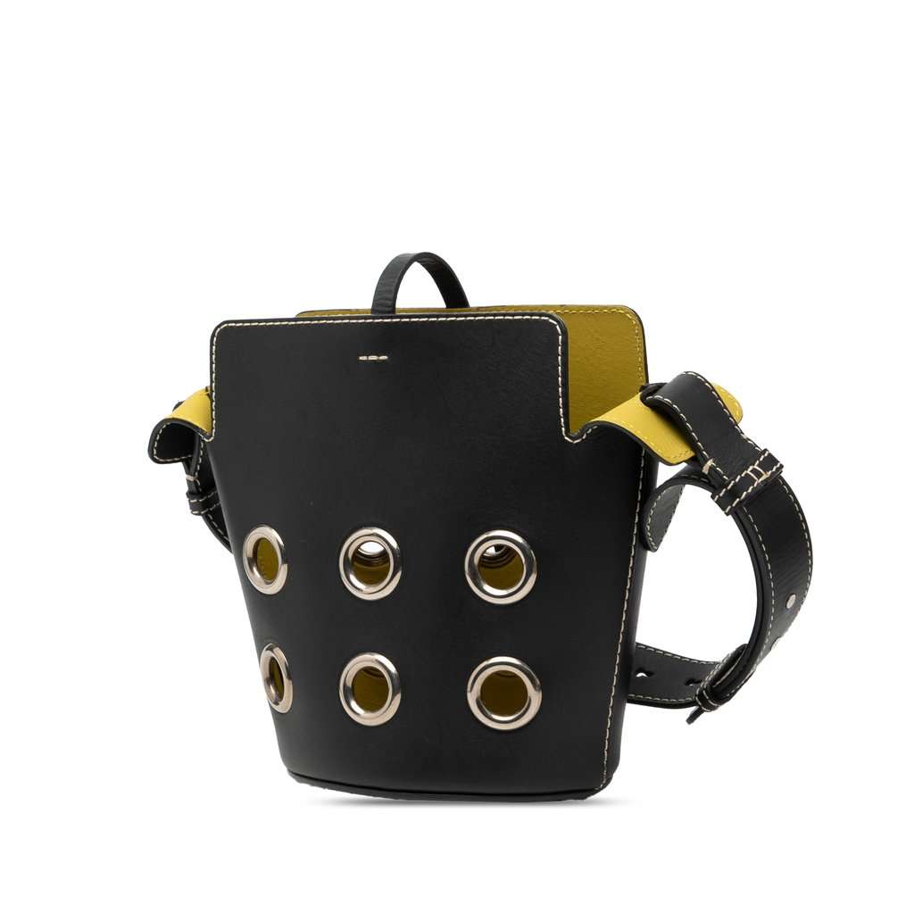 Burberry Mini Leather Grommet Bucket Bag Black Leather Very good - Back View