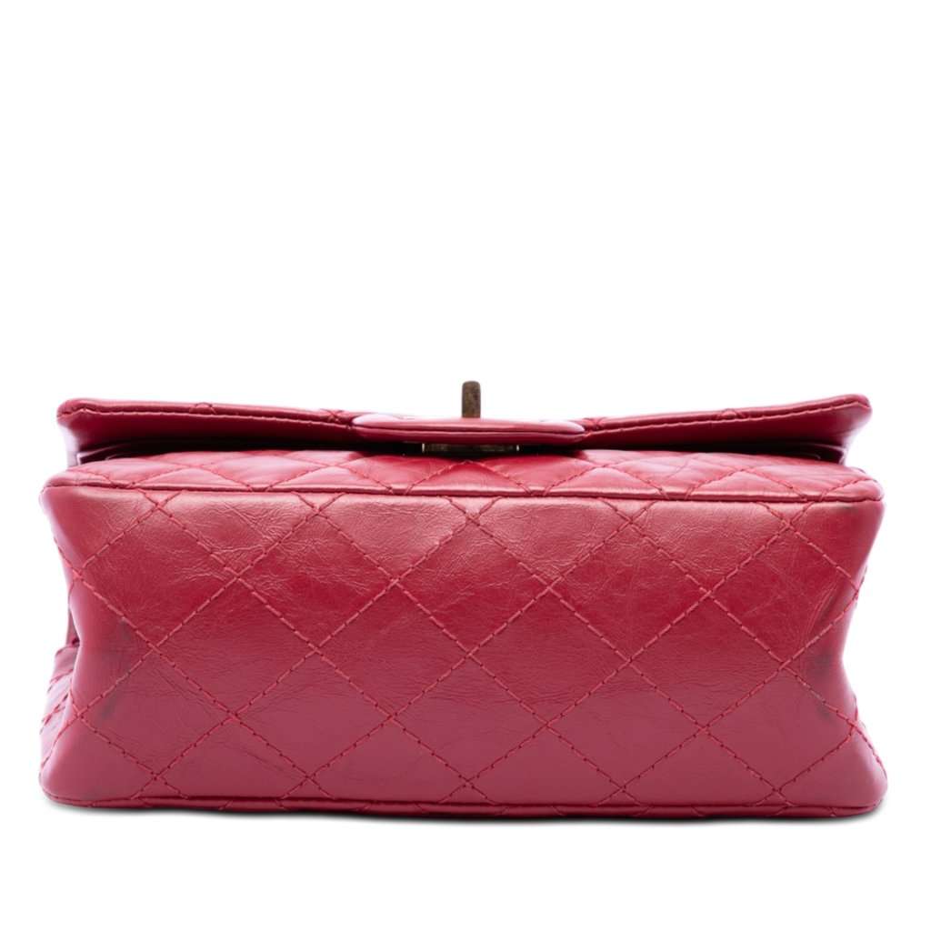 Chanel Quilted Aged Calfskin Reissue 2.55 Single Flap 224 Red Leather Very good condition - Inside View