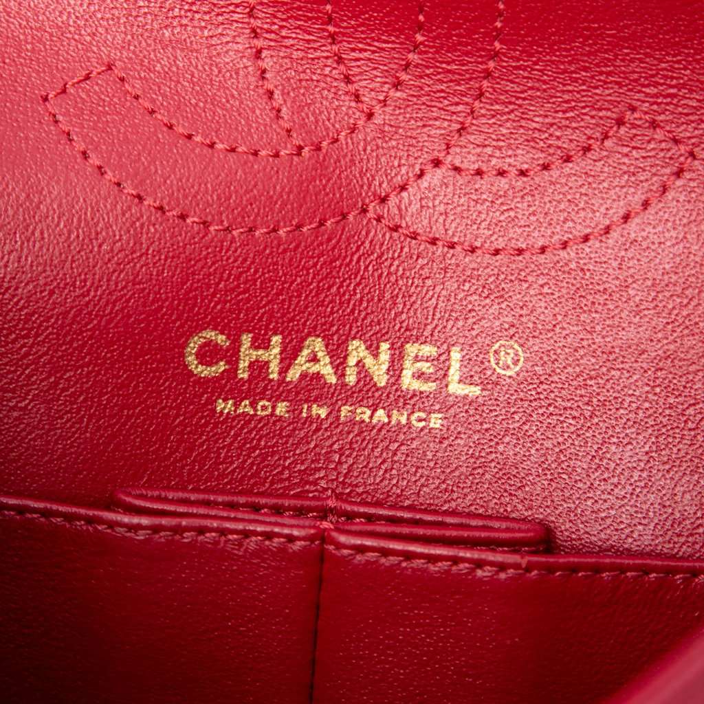 Chanel Quilted Aged Calfskin Reissue 2.55 Single Flap 224 Red Leather Very good condition - Box View