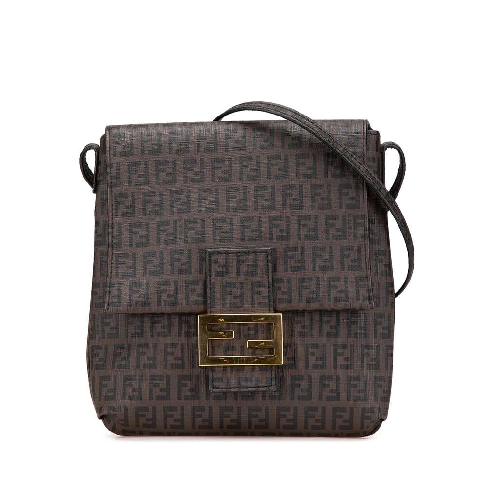 Fendi Zucchino Spalmati Crossbody Brown Very good - Front View