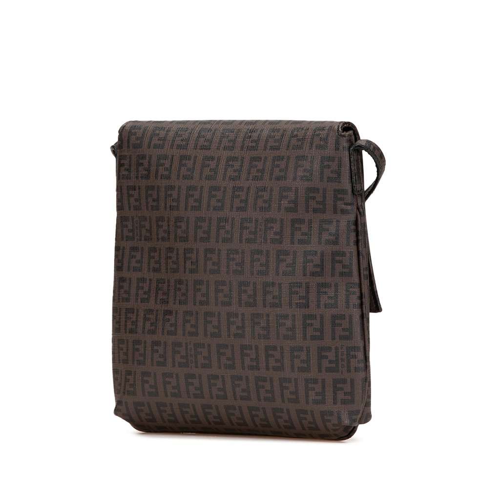 Fendi Zucchino Spalmati Crossbody Brown Very good - Back View